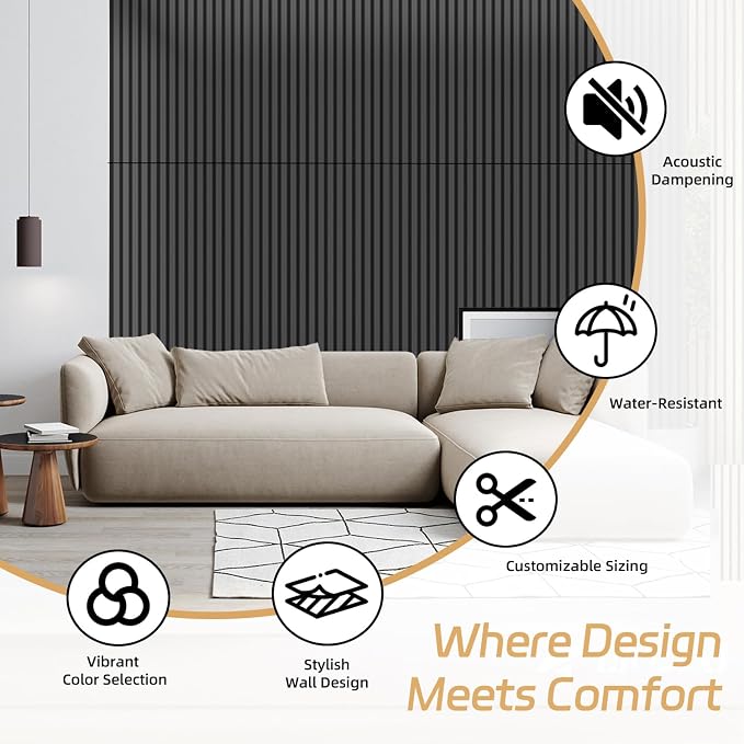 4 Pack Wood Panels for Wall, 47.2"×23.6" Wood Slat Acoustic Panels for Wall - Image 9