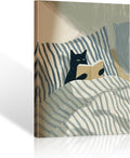 ALMLZL Funny Reading Cat Wall Art Motivational Animal Reading Canvas Poster by ALMLZL