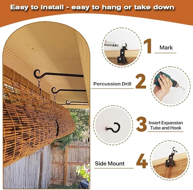 Patio Shades from Bamboo Outdoor Roll up Shades - Image 6