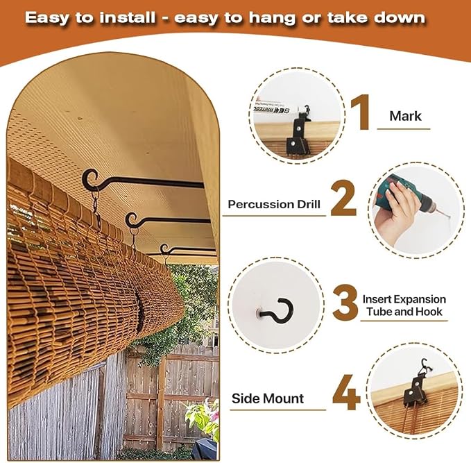 Patio Shades from Bamboo Outdoor Roll up Shades - Image 6