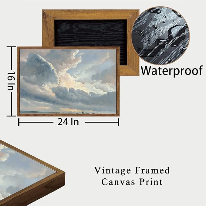 OIQArtOIQ Vintage Landscape Canvas Wall Art Framed Natural Scenery Painting - Image 2