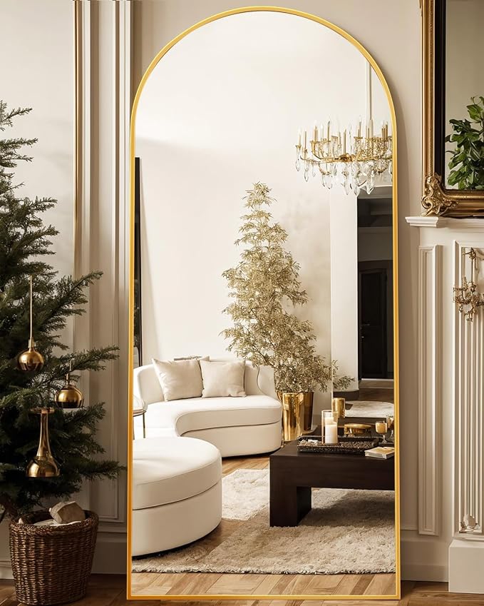 Antok 76" x34” Arched Full Length Floor Mirror, Free Standing/Wall Mount/Leaning by AntokMirror