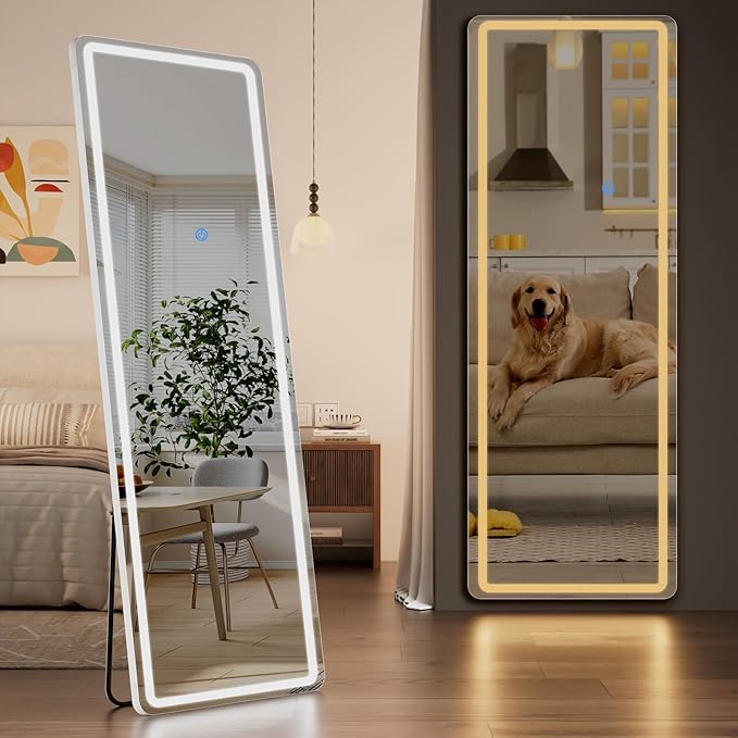 Koonmi Full Length Mirror with LED Lights, Big Mirror by KOONMI