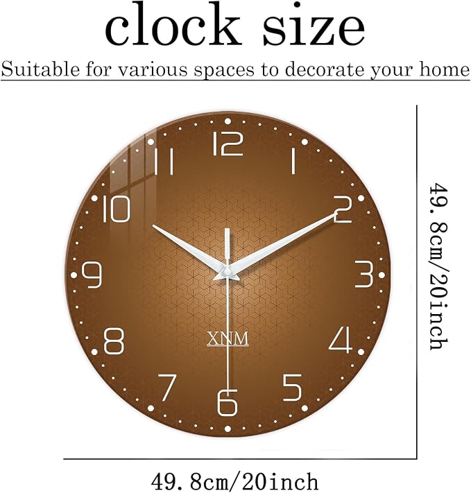 XNM Minimalist Wall Clock for Office Round Brown Wall Clock Battery Operated 20 - Image 3
