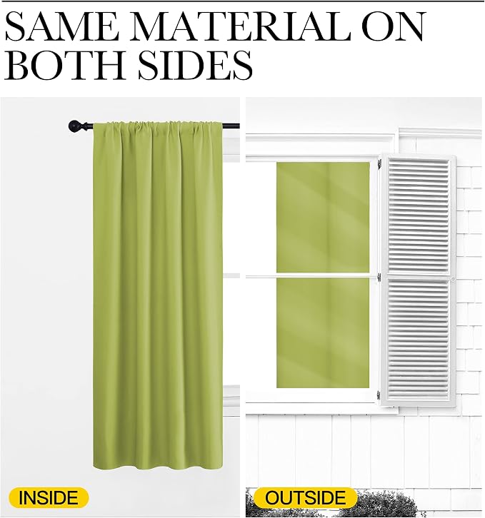 NICETOWN Green Blackout Draperies Curtains - Image 4