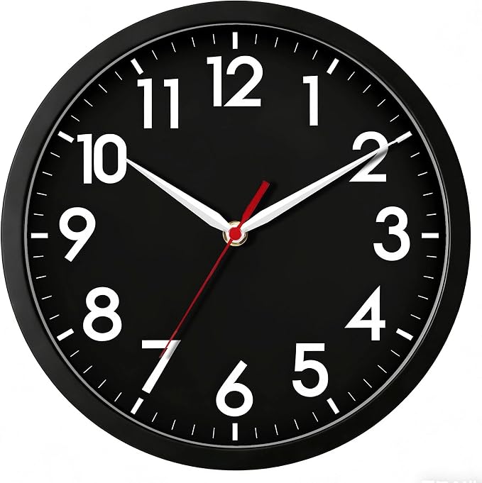 AKCISOT Wall Clock 8 Inch Silent Non-Ticking Modern Clocks Battery Operated by Akcisot
