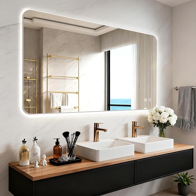 EOGOW LED Bathroom Mirror with Lights, 3 Colors Bathroom Mirror, Wall Mounted by EOGOW