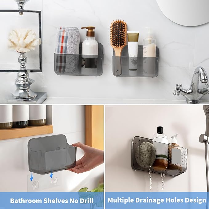 Diesisa 2pc Acrylic Wall Mount Organizer, Adhesive Cabinet Door Organizer - Image 4