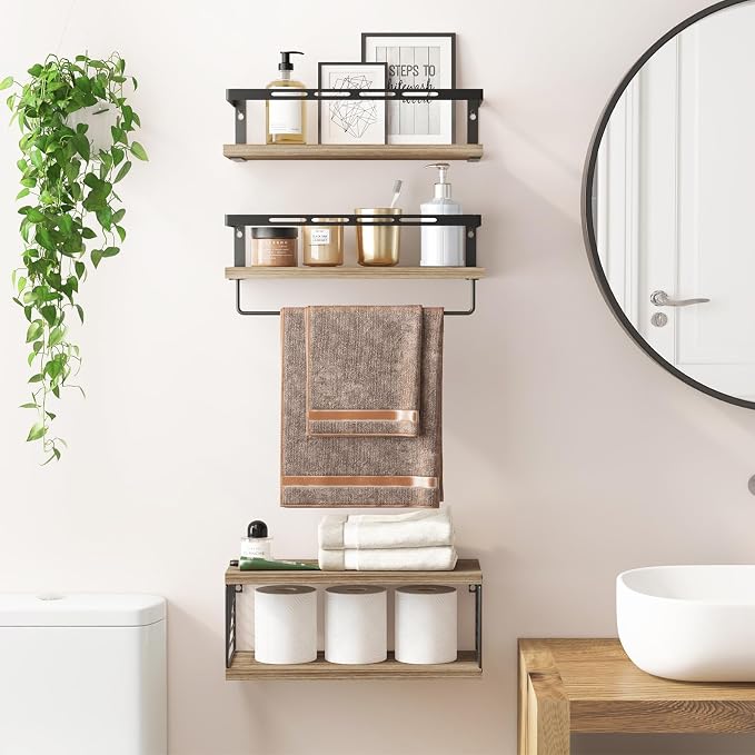 Fixwal Bathroom Shelves Over Toilet, Floating Shelves Wall Mounted - Image 2