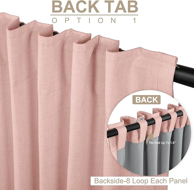 100% Blackout Shield Linen Blackout Sliding Door Curtains - Image 3
