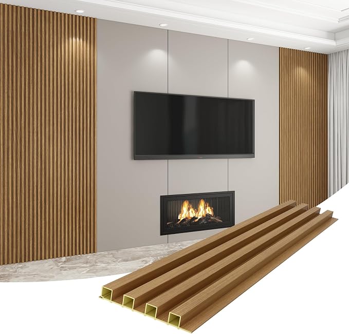 8-Pack WPC Wall Panels 118’’ x 6.1’’ 3D Slat Wall Panel Acoustic Wall Paneling - Image 7