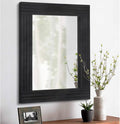 Black Vintage Rustic Wood Framed Wall Mirror Farmhouse Rectanglular Antique by HLFMVWE