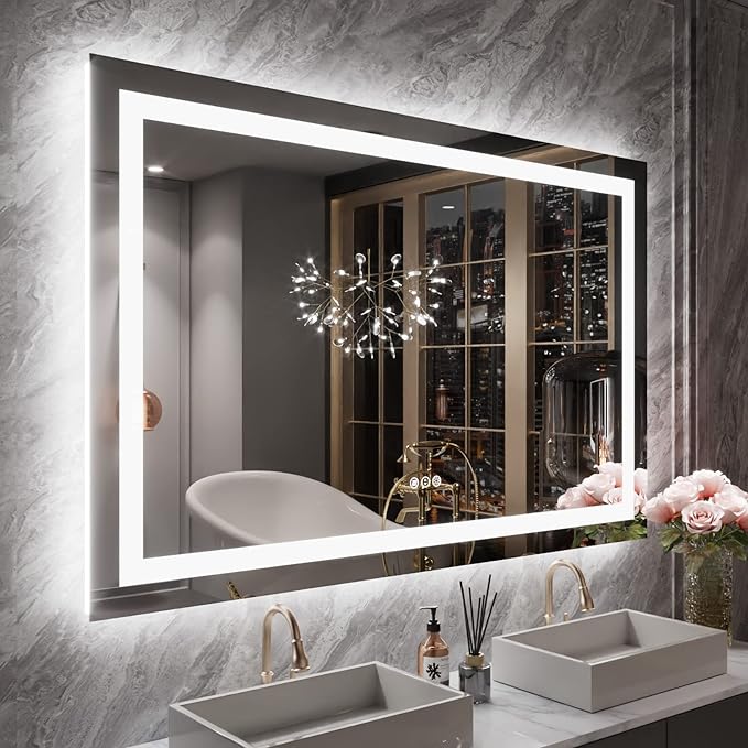 LOAAO 55X36 LED Bathroom Mirror by LOAAO