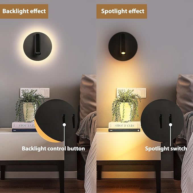 ZEROUNO Hardwired Sconces Wall Mounted Reading Lights - Image 4