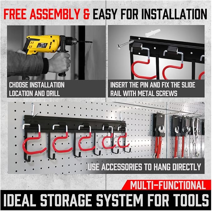 SEDY 68" All Metal Garden Tool Organizer Hooks - Image 5