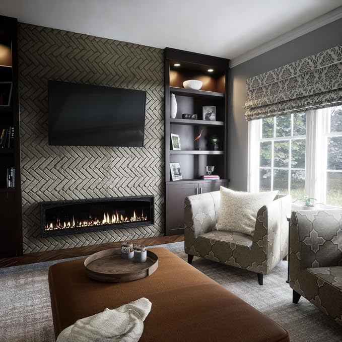 EverStone Herringbone Faux Brick Panel, 46 1/2"W x 25 1/4"H x 1"D, Vintage - Image 11
