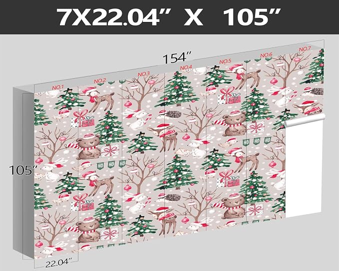 XMPMBM-Christmas Day Cartoon Pine Forest Nursery Room Fabric Wallpaper Kids - Image 4