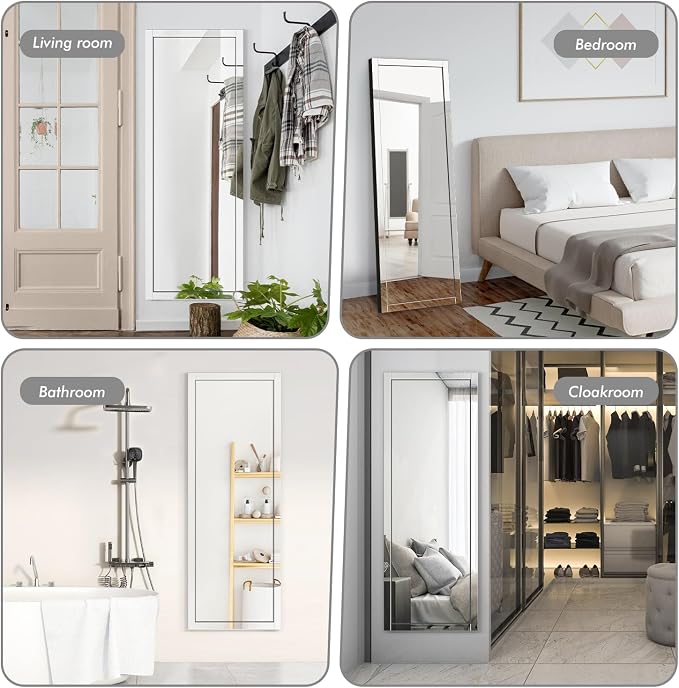 Syndra 65‘’x24‘’ Beveled Edge Full Length Mirror, Frameless Wall-Mounted & - Image 7