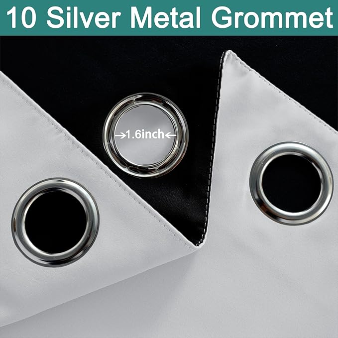 Yakamok 100% Blackout Curtains 84 Inches Long, 2 Thick Layers Heat and Full - Image 6
