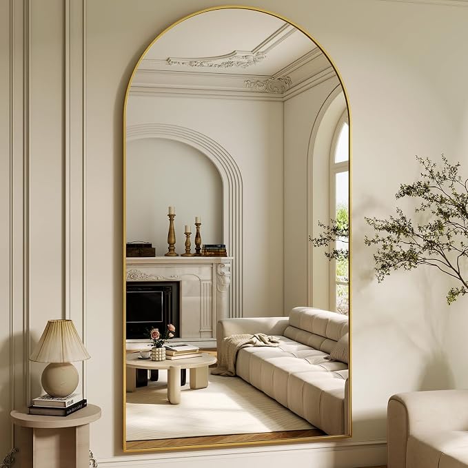 XRAMFY 86"x40" Arched Full Length Mirror Floor Mirrors - Image 3