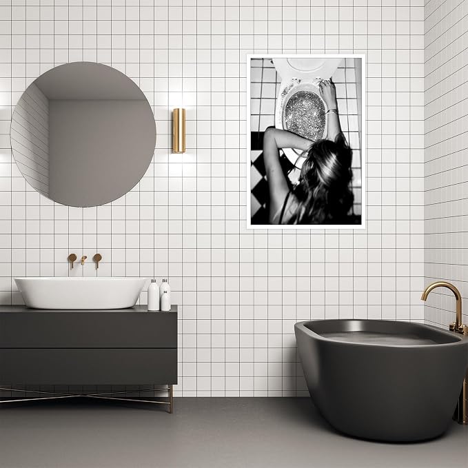 Liyark Funny Bathroom Wall Art Black and White posters Bar Disco Party prints - Image 5