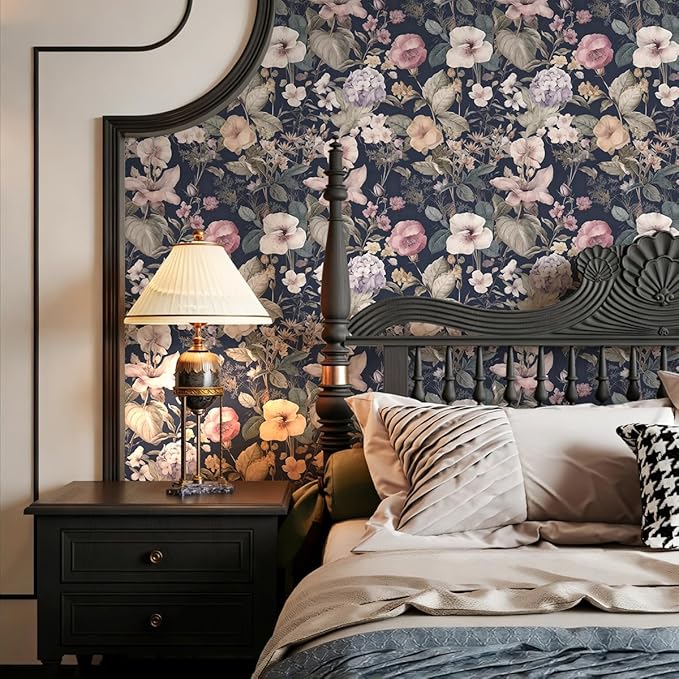 Jeweluck Vintage Floral Peel and Stick Wallpaper Floral Contact Paper 16.9" x - Image 4