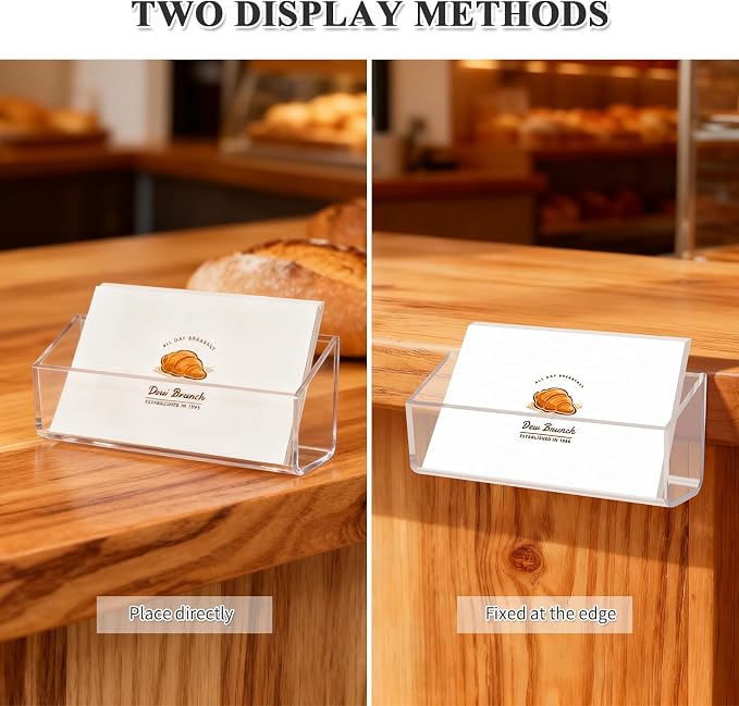 4 Pack Acrylic Business Card Holder, Wall Mount Name Card Holder, Office - Image 3
