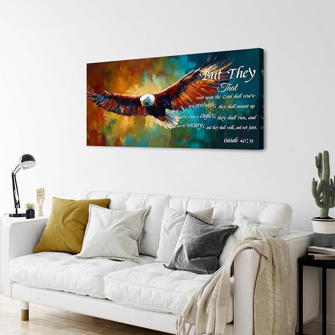 Christian Eagle Wall Art Isaiah 40 31 Poster Bible Verse Wall Decor - Image 6