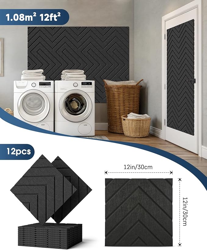 Sound Proof Foam Panels for Walls, 18 Pack Self-Adhesive Acoustic Panels - Image 6