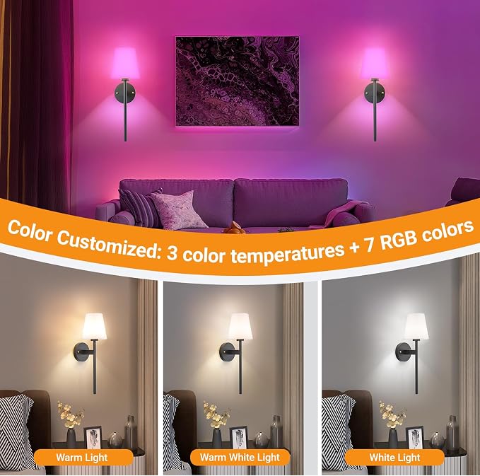 Battery Operated Wall Sconces Set Of 2, Wireless Battery Wall Light - Image 5