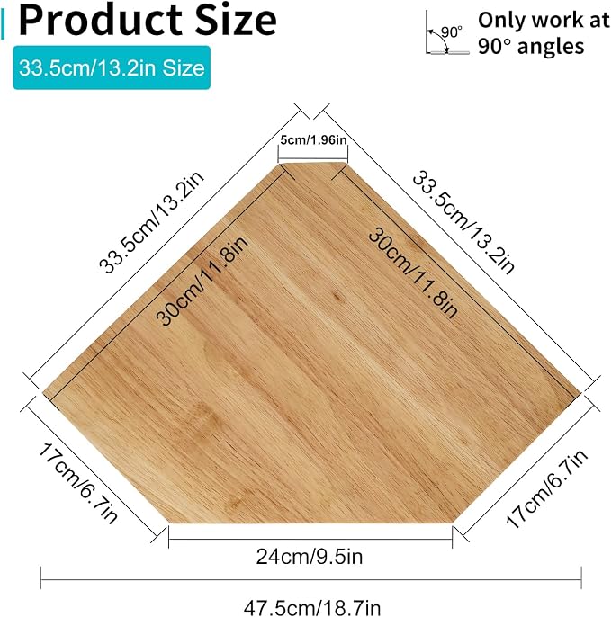 Corner Wall Shelf, Corner Floating Shelf Solid Oak Wood Display Shelf - Image 3