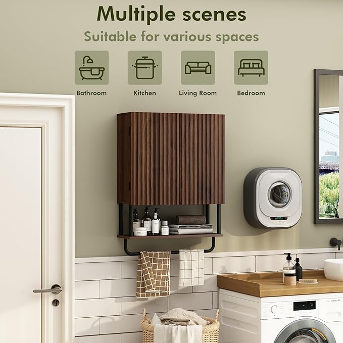 RUSTOWN Fluted Bathroom Wall Cabinet - Image 4