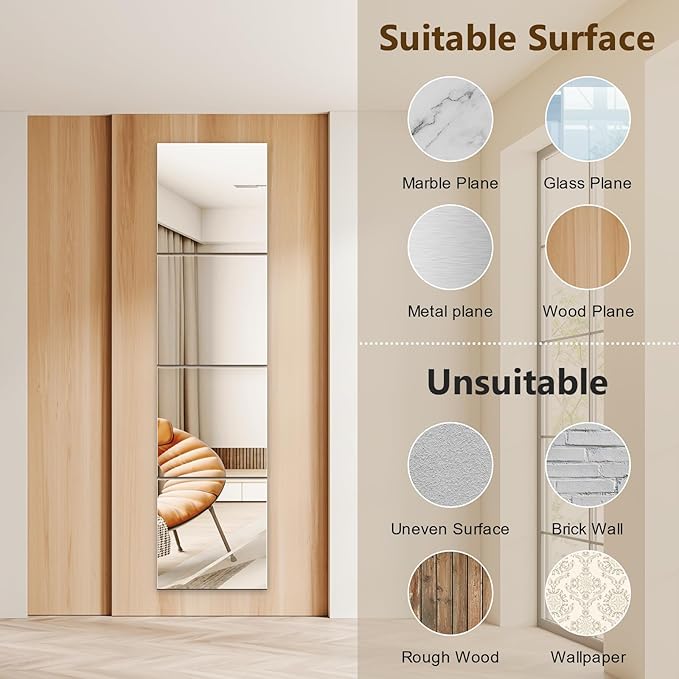Shiftshade 4 Pack Wall Mirror Full Length, 12 x 12 Inch Acrylic Mirror Tiles - Image 3