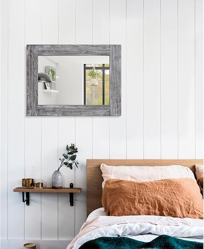 Rustic Wall Mirror Farmhouse, - Image 5