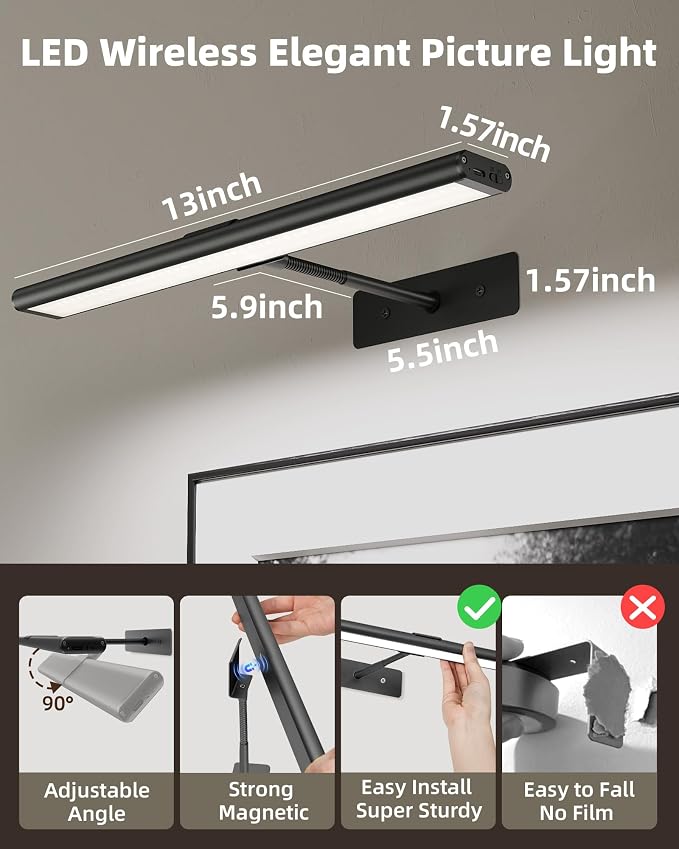 EZVALO Picture Light for Wall, Dimmable Magnetic LED Art Painting Light - Image 5