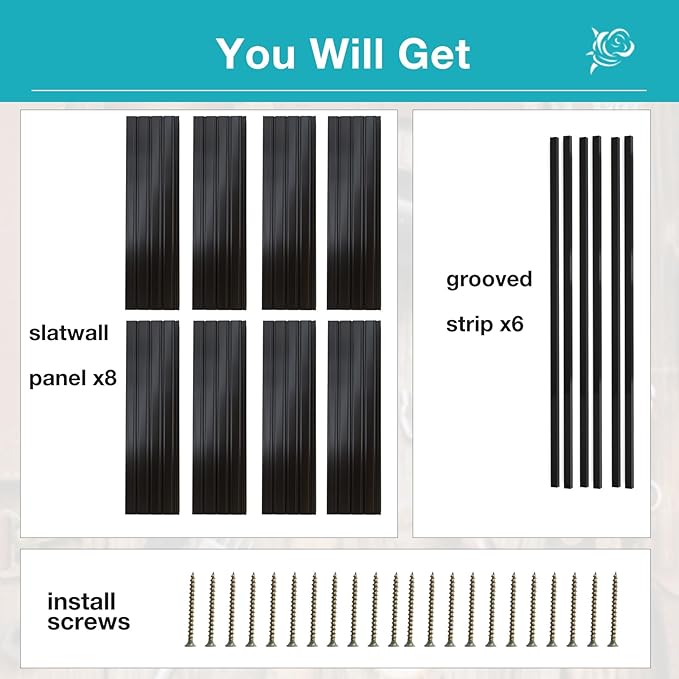 NeatiEase Slatwall Panel Wall Storage Systems, 4 x 8ft Slat Wall Paneling - Image 3