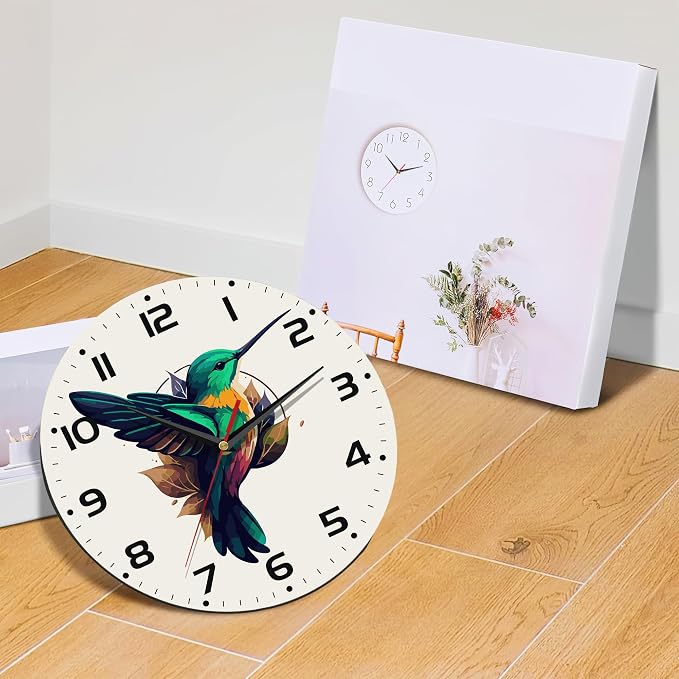 Flaying Hummingbird Bird Wall Clock Silent Non-Ticking Battery Operated Clock - Image 6