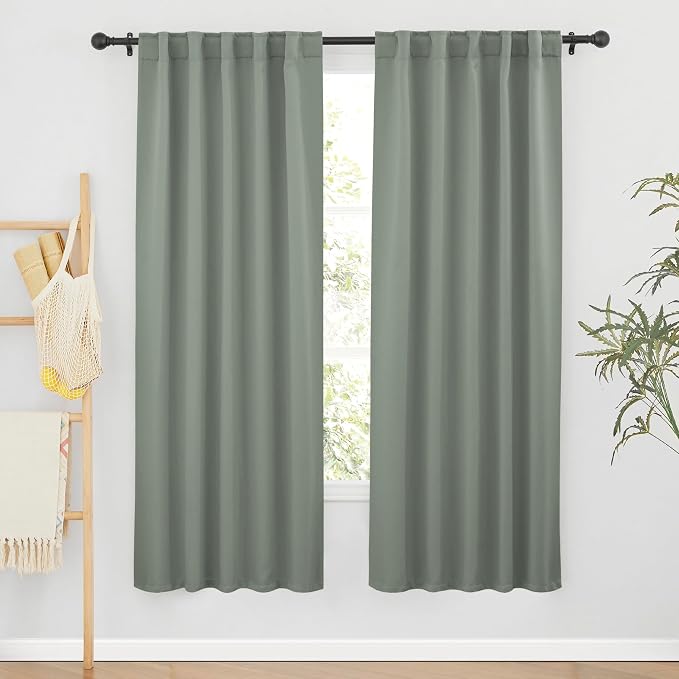 RYB HOME Sage Green Curtains for Bedroom Living Room, Vertical Privacy UV by RYBHOME