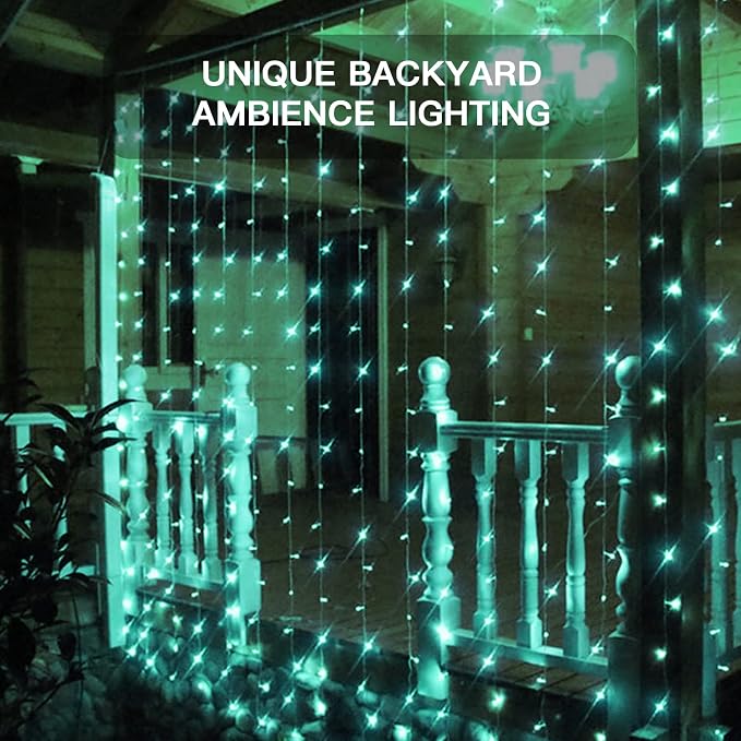 suddus Curtain Lights for Christmas, 200 Led 6.5ft x 6.5ft Hanging String - Image 5