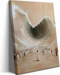 Moses Parting the Red Sea Canvas Wall Art Modern Christian Bible Stories Wall by ZCBSART