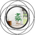 Black Circle Mirror Wall Decorative Metal Mirror Art Small Round Wall-Mounted by HLFMVWE
