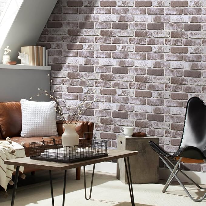 Commomy 10 Pcs Whitewash 3D Brick Peel and Stick Wall Panels - Image 7