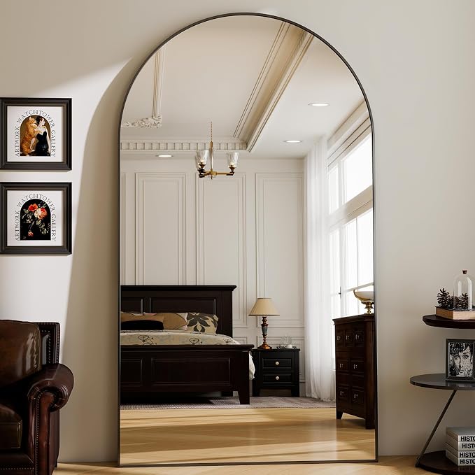 GLSLAND 72"x44" Arched Full Length Mirror – Oversized Full Body Floor Mirror by GLSLAND