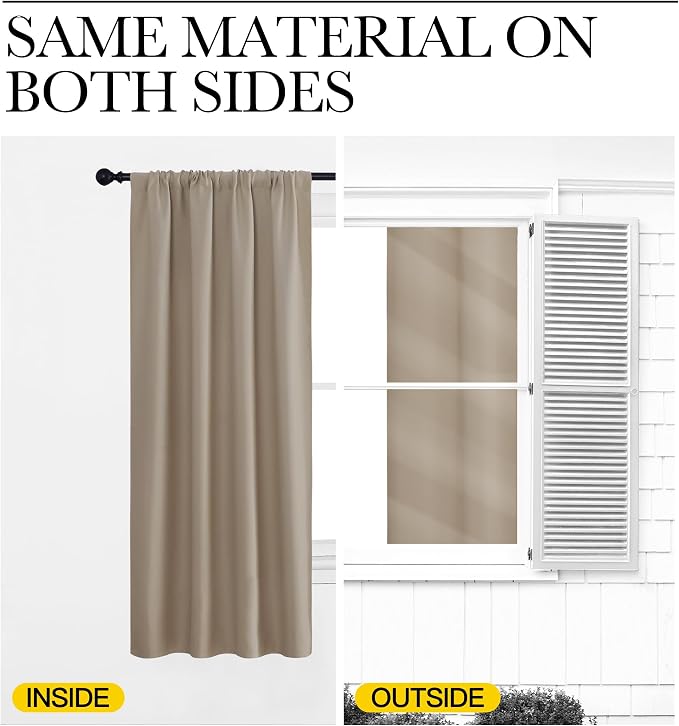 NICETOWN Kitchen Curtains, Short Blackout Curtains & Drapes, Thermal Insulated - Image 5