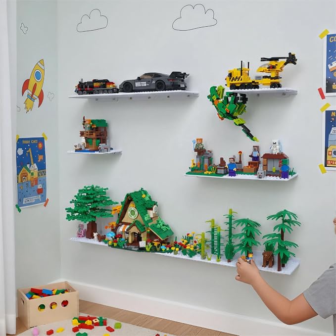 LRANFOW 12 Wall Display Shelf for Lego Building Bricks, 4x5 inch Dual-Sided - Image 6
