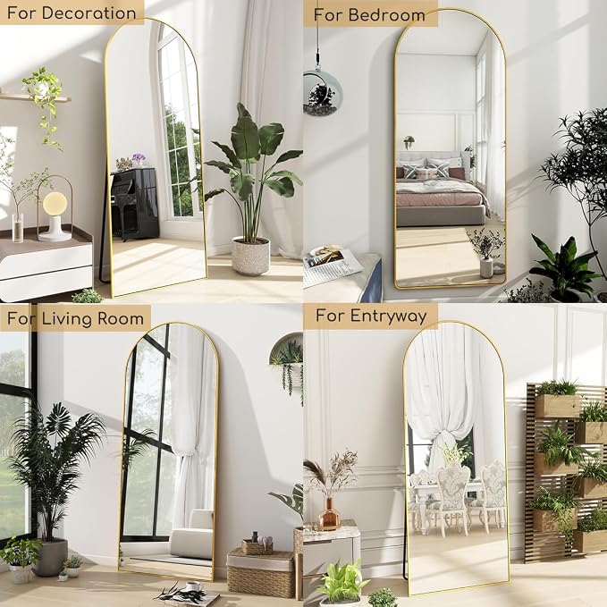 Prywot Arched Floor Mirror, 57 "x 20" Full Length Mirror Wall Mirrors Hanging - Image 6