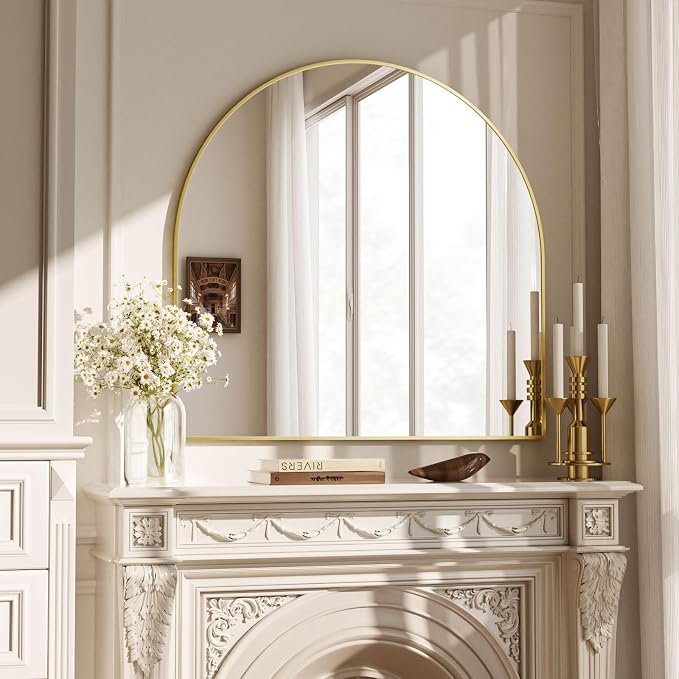 VooBang Wide Arched Wall Mirror, 31 x 32 inch Arch Bathroom Mirror, Wall - Image 6