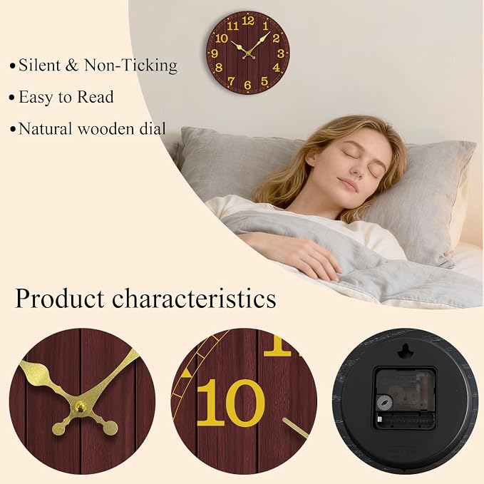 Wall Clock, Modern Wall Clocks Battery Operated, Silent Non Ticking Clock - Image 2