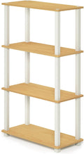 Furinno TURN-S-TUBE Storage Shelves, 4-Tier Book Shelf, Corner Shelf, Toolless by Furinno-FitsYourSpaceFitsYourBudget