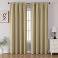 CUCRAF Beige Blackout Curtains 84 inch Length 2 Panels Set, Rod Pocket Room by CUCRAF